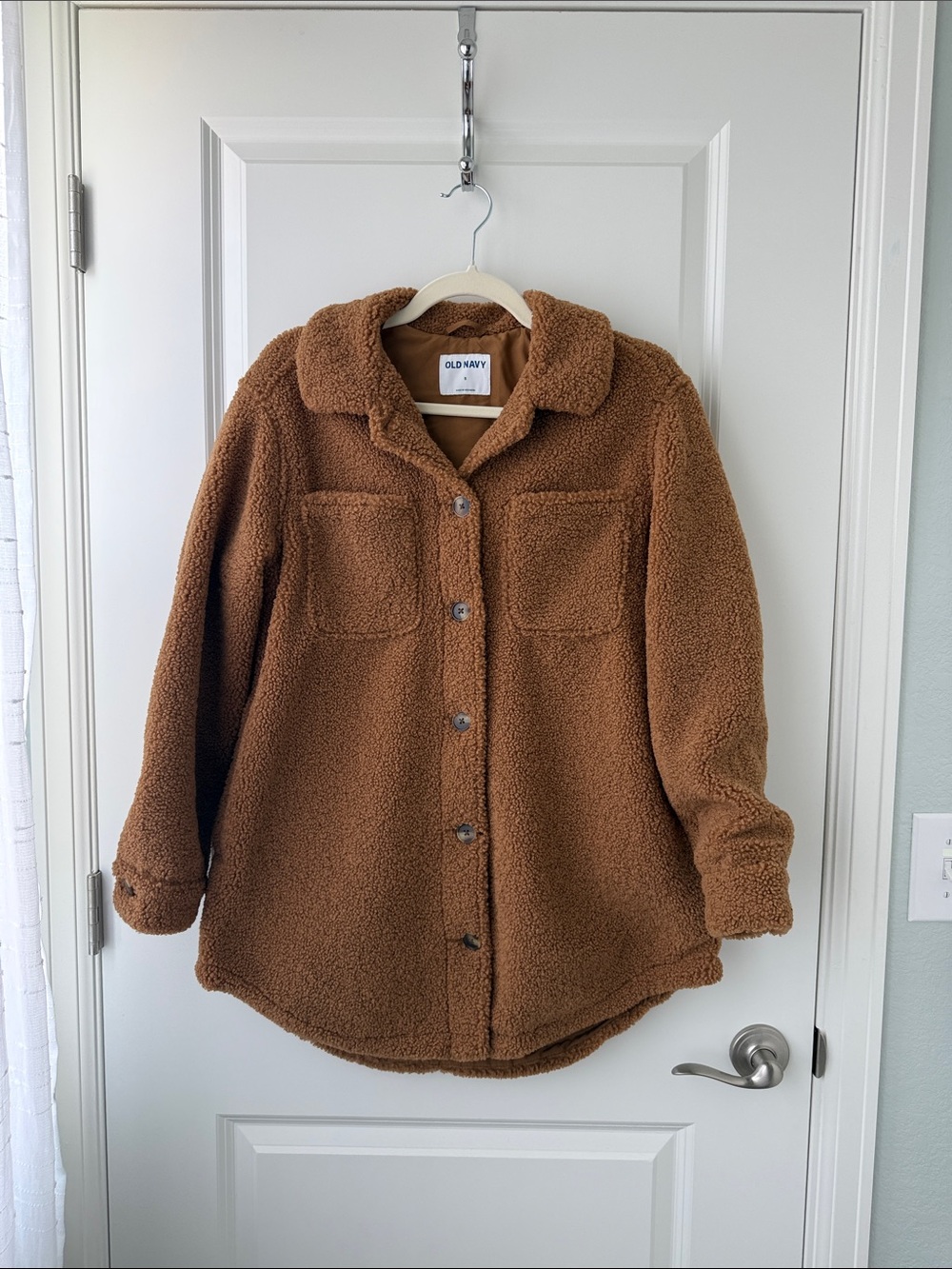 Old Navy Brown Teddy Sherpa Shacket Jacket